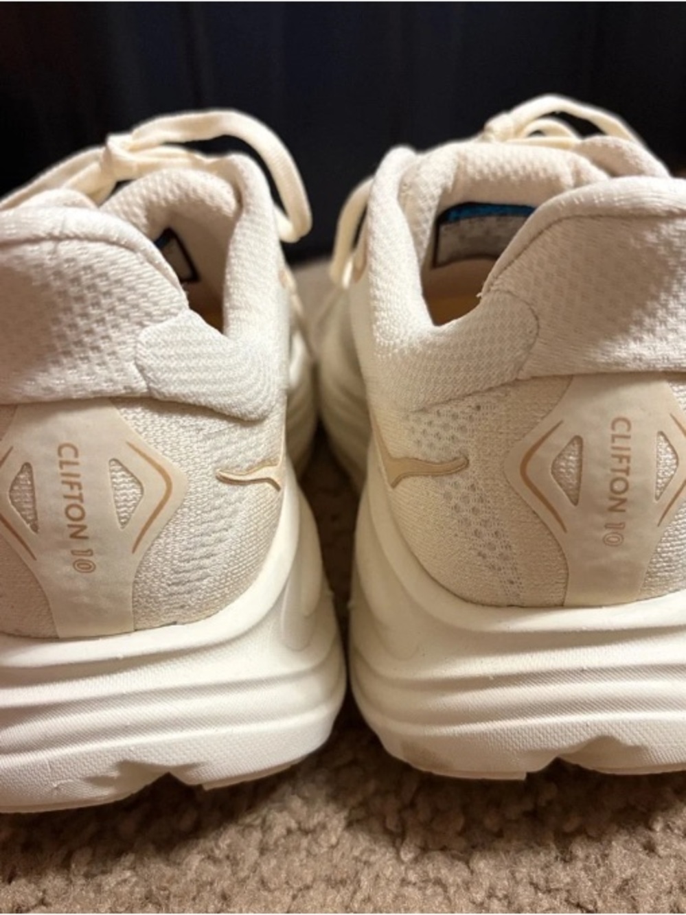 Hoka Women's Cream/Beige Platform Running Sneaker - Picture 2 of 4